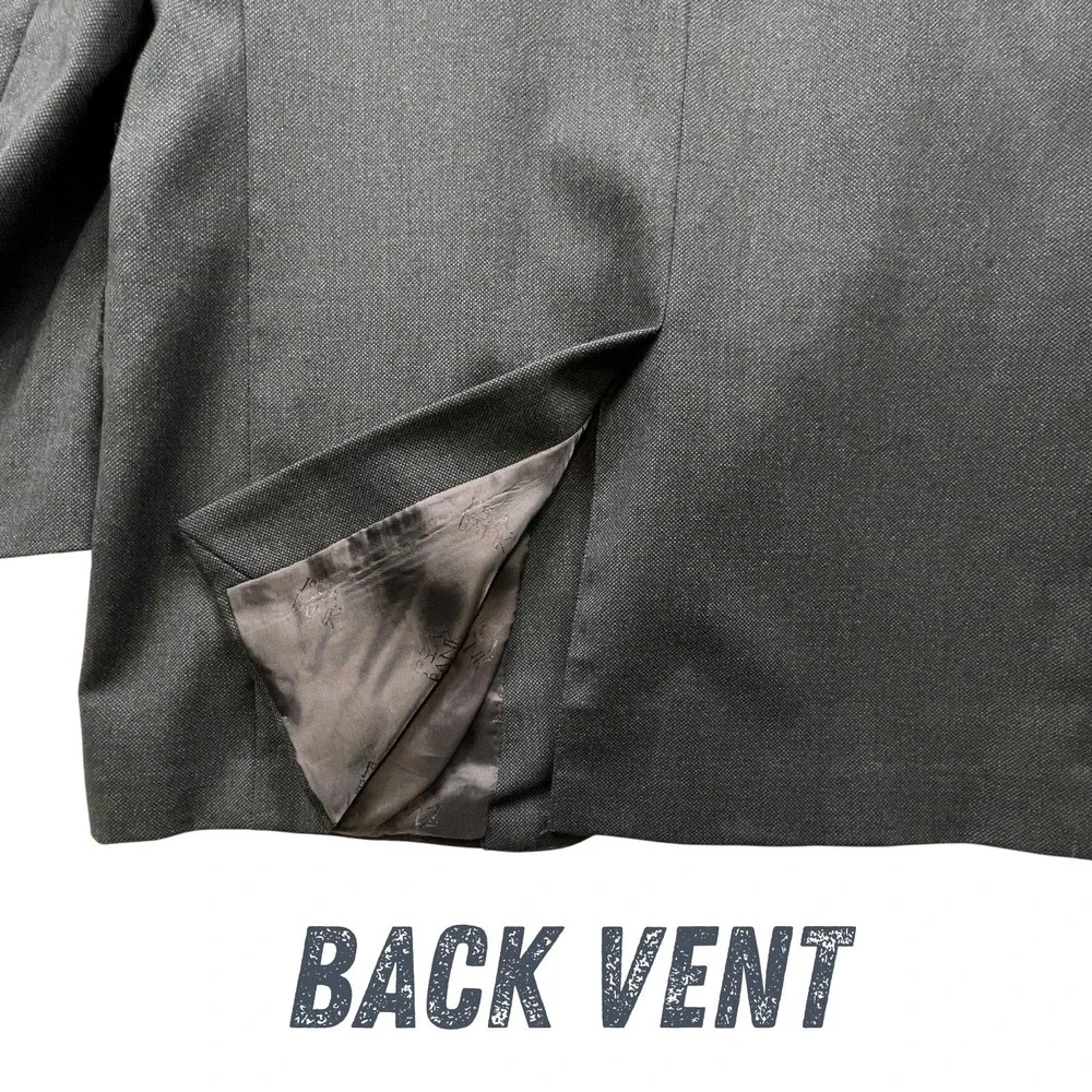 Jos. A. Bank Signature Gold 44L Blazer Wool Birdseye‎ Weave Jacket Charcoal Gray